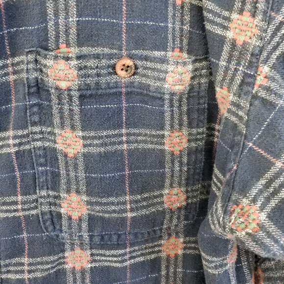 Men's Flyshacker Clothing Co 100% Cotton Blue & Red Plaid Flannel Shirt - Picture 5 of 13